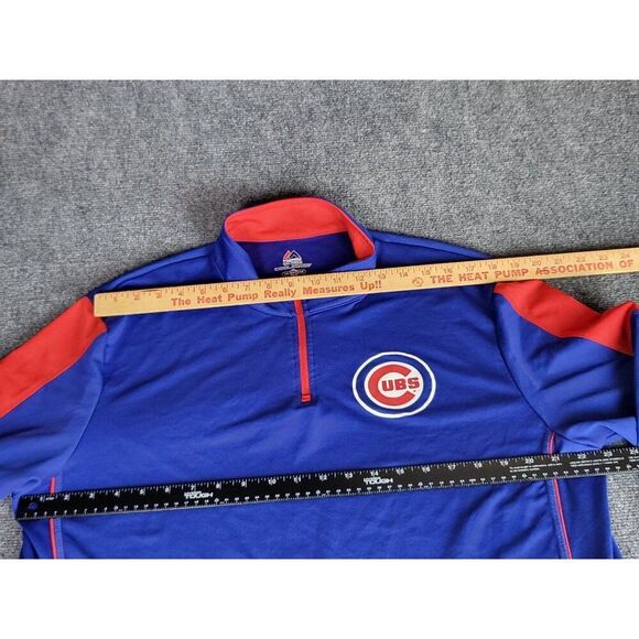 Chicago Cubs Majestic Pullover Shirt Men Sz XXL Coolbase Blue Red Sportswear - Picture 4 of 9